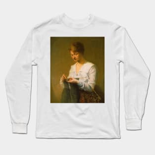 Knitting for Soldiers by Julian Alden Weir Long Sleeve T-Shirt